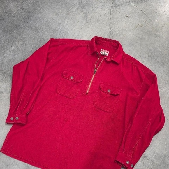 Marlboro Other - Vintage 80s 90s Marlboro Red corduroy quarter zip up shirt size medium